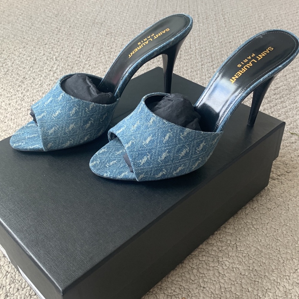 Saint Laurent YSL Women's LA 16 High Heel Mules 39 - Picture 8 of 11